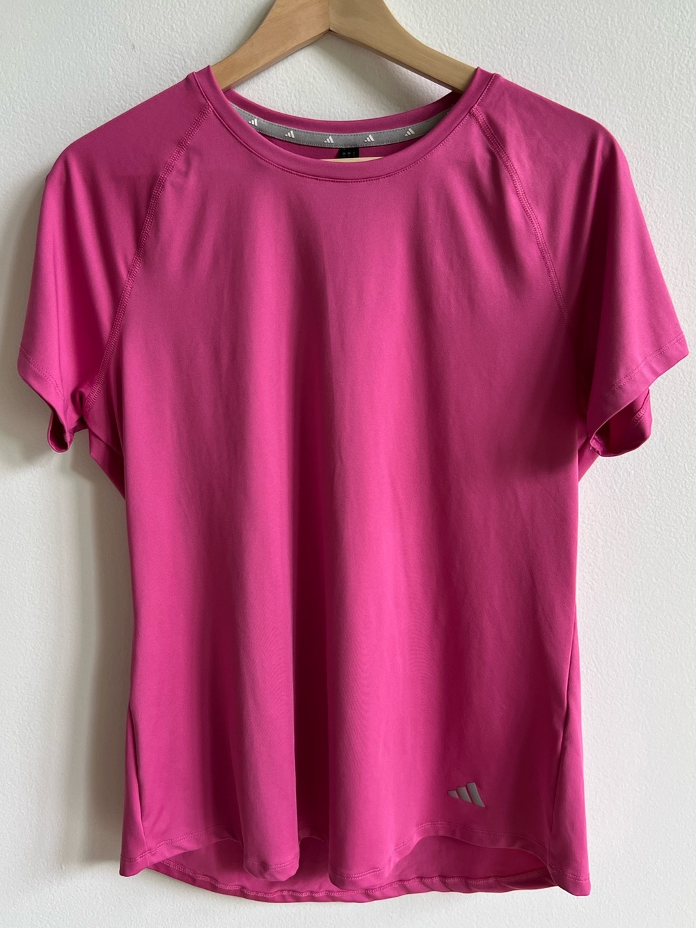 Adidas Womens Large Pink Performance Athletic Workout Running Short Sleeve Shirt - Picture 11 of 12
